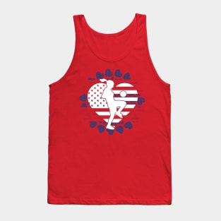 Soccer Player Girl Red White Blue Tank Top